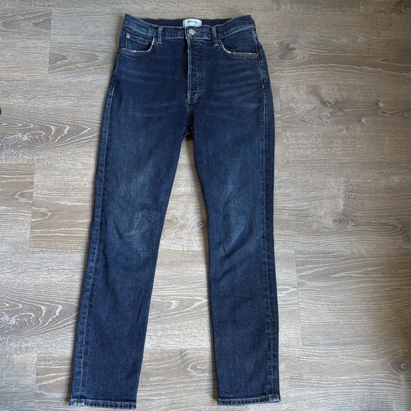 Agolde Nico High Rise Slim Denim Jeans in Fixation - Picture 2 of 13